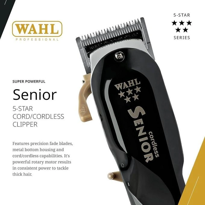 Heavy duty COMMERCIAL CORDLESS SENIOR HAIR CLIPPERS studio view 4